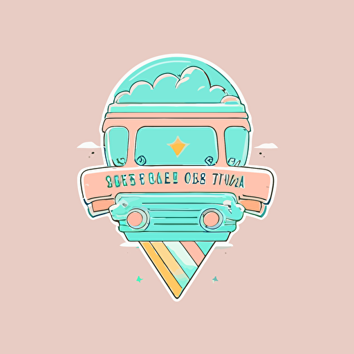 logo vector simple sci-fi for ice cream corporate logo business, wes anderson style pastels