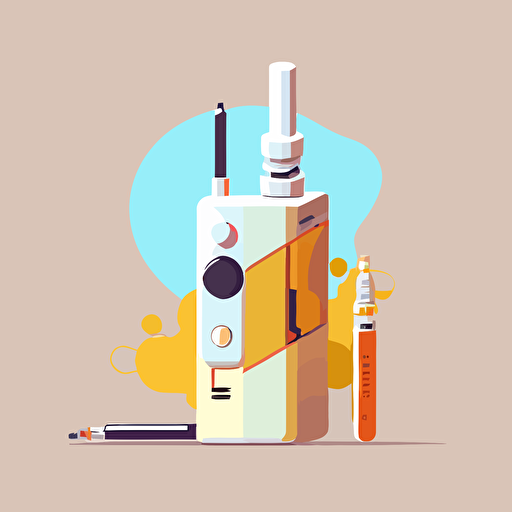 electronic cigarette,still life,white background,,Flat Illustration Style,cartoon,Vector