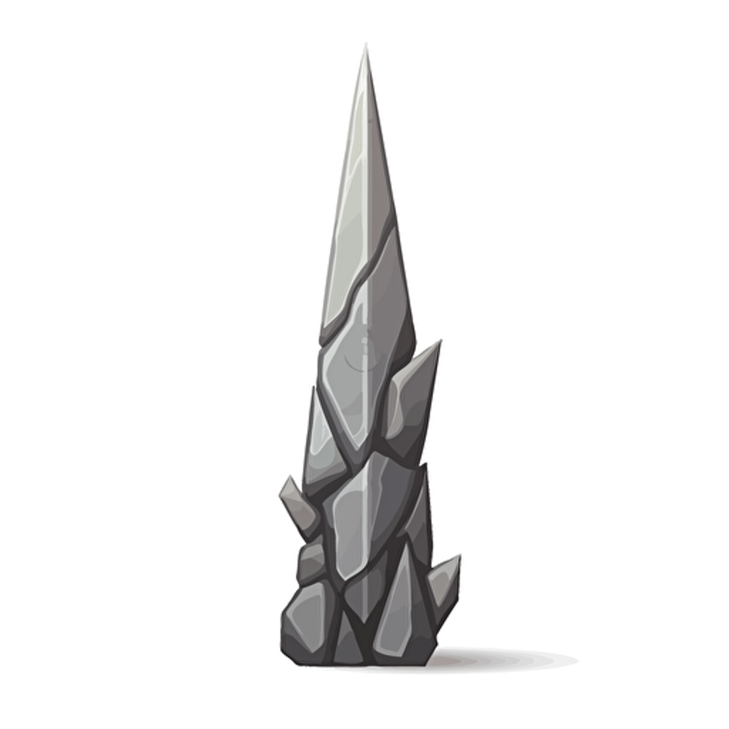 stone spike, 2d, rock spike, vector art, simple colors, on white background