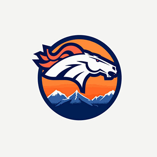 a hyper-detailed vectored rebrand logo for the Denver Broncos.