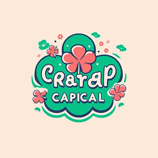 a simple vector logo for drug store, inspired by clover leaf and letter "C", japan style, vector, logo