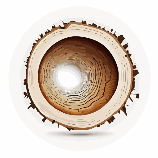 circular logo, woody structure, vector, simple, modern, minimalist, white space, white background