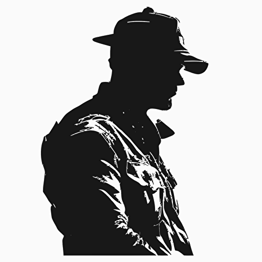 silhoette of professional tradesman, simple design, vector style