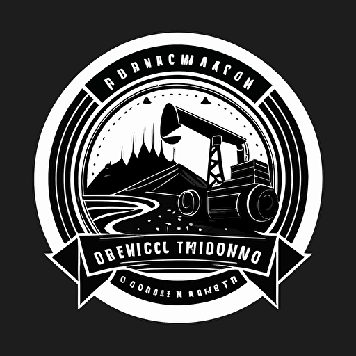 black and white construction logo, vector