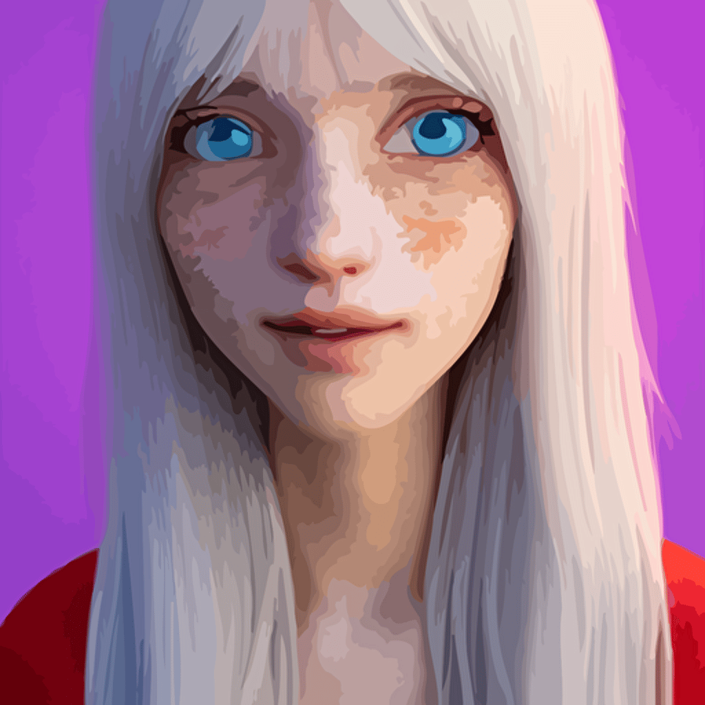 render lily cute 3d young woman long white hair round face light blue eyes bisque skin tone cute freckles light red blush smiling softly wearing casual clothing interior lighting cozy living room background medium shot mid shot hyperdetailed trending artstation unreal engine 4k