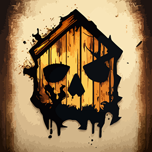 Post apocalyptic made of wood and iron, simple image, vector, icon