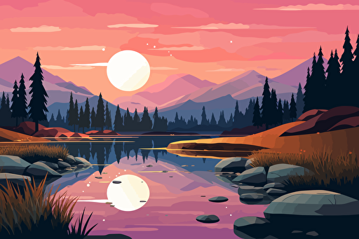 Stylish and modern vector illustration of a beautiful landscape