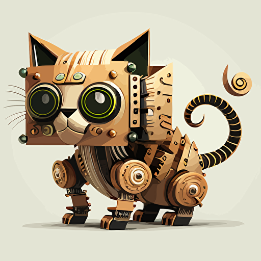 vector image of robot cat