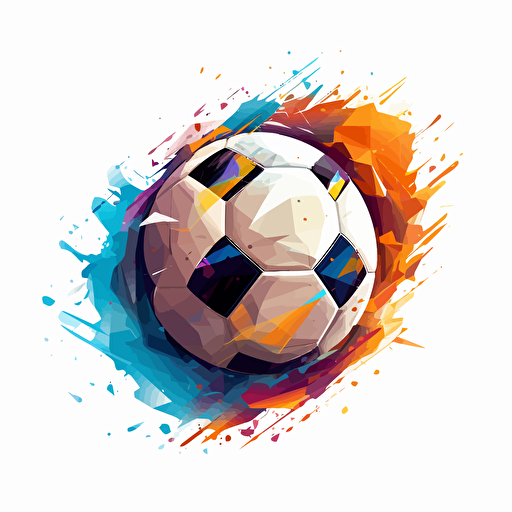 soccer ball, vector art, diagonal composition