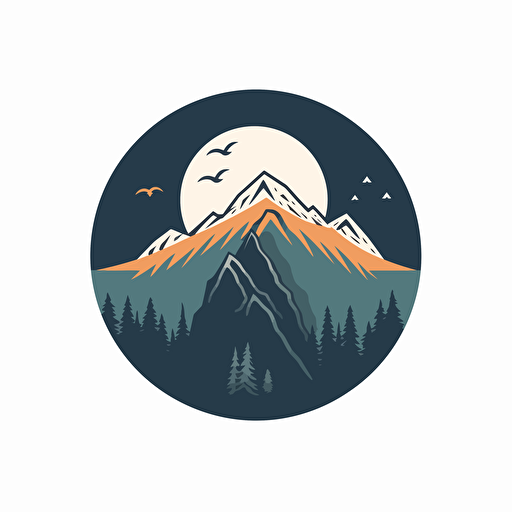 very simple logo for valley, vector flat, PNG, SVG, flat shading, solid white background, mascot, logo, vector illustration, masterwork, 2D, simple, illustrator