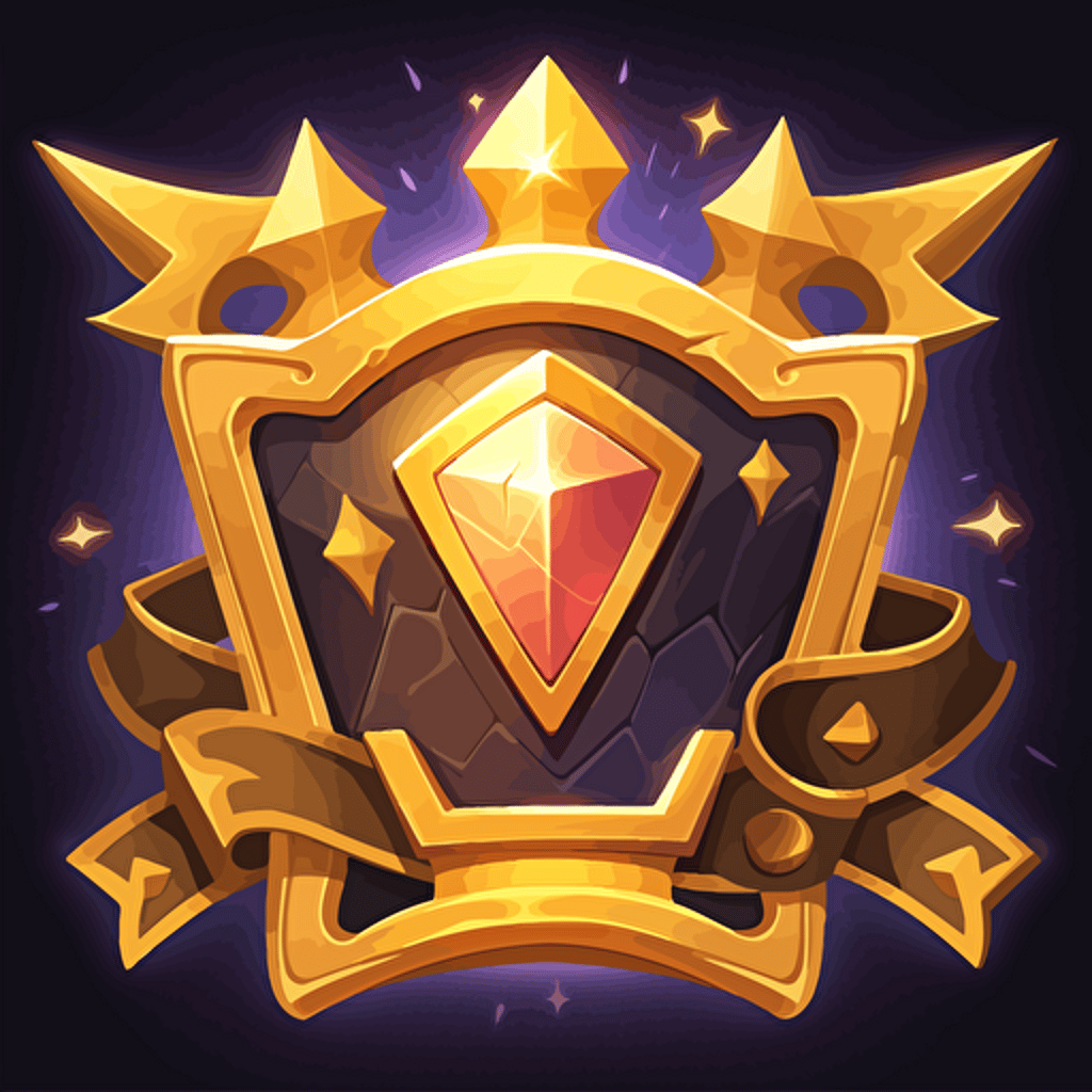 a illustrated gold border, vectorized, clash royale style,