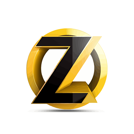 simple, modern, vector logo, plain white background, brand called Zephiro Official, big letter z, yellow gold and black color scheme, no shadow effects