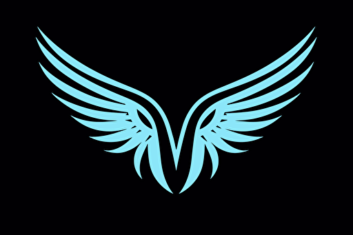 apus apus wings form an inverted v, vector logo, simple, two color, blue, white, black