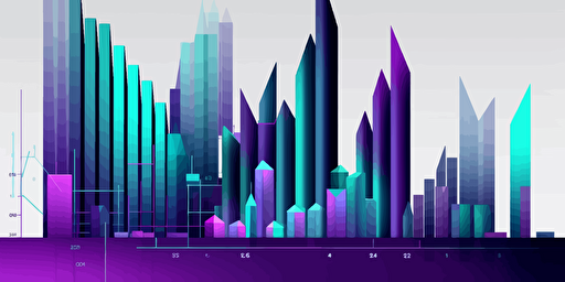 vector illustrations of metrics purple with little blue and little green.
