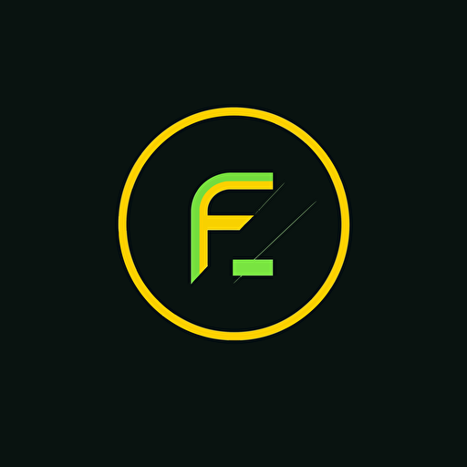 2d clothing logo in green and yellow minimalist vector on a black background with the name of the fashion consortium