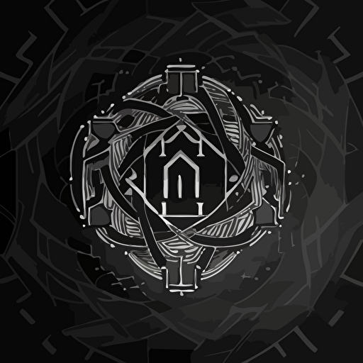 a logo in black and white for a personal blockchain named inotum, innovative vector style