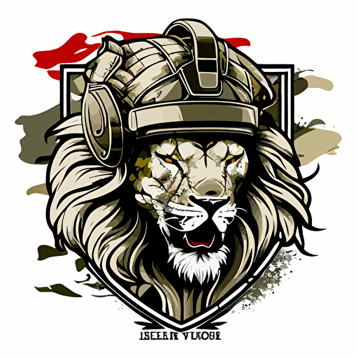 logo vector white lion soldier