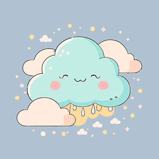 cute cloud kawaii style, vector clipart