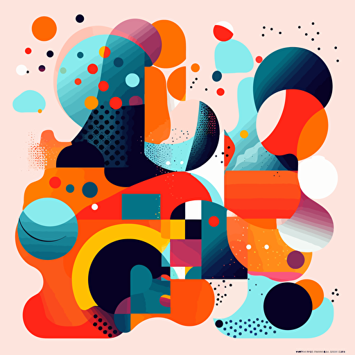 vector illustration colorful accent abstract shapes