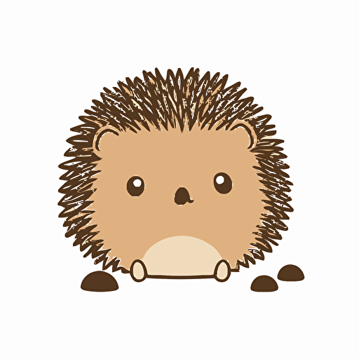 cute hedgehog kawaii style, vector, simple, high-quality