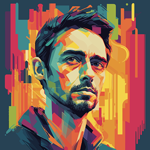 please create a vector picture with max 10 colours pallet.