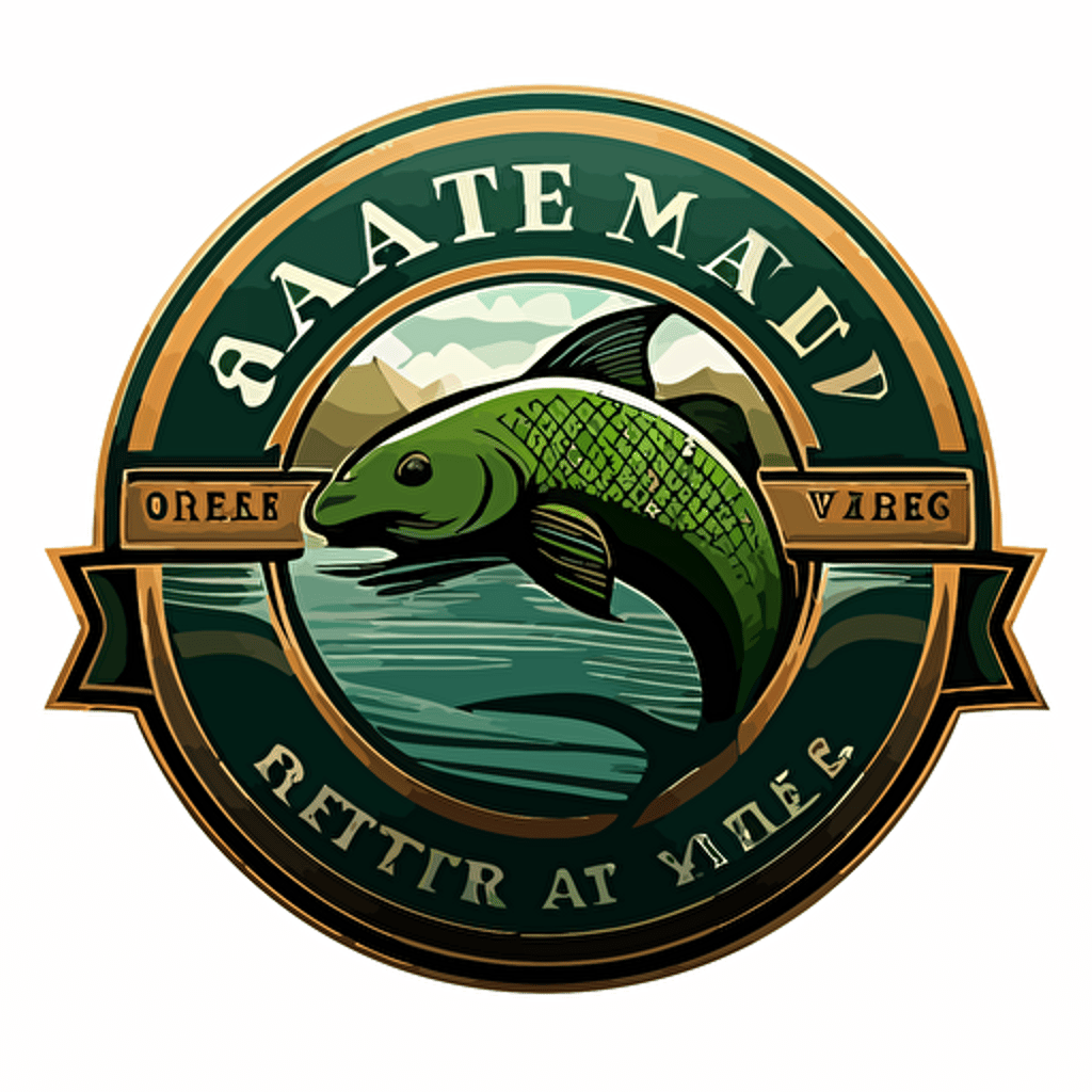 a flat vector logo for green river aquatics