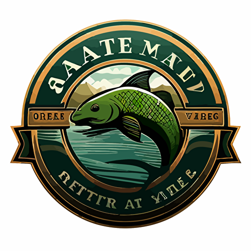 a flat vector logo for green river aquatics