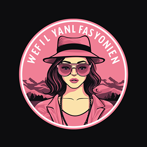 simple vector logo for a fashion vlogger in pink no background