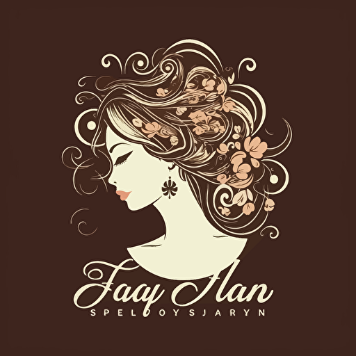 hair beauty saloon logo, vector style, with ''Saloon FB'' writings