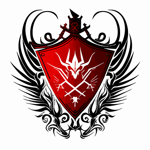 a sigil for an authoritarian secret police in dark and red colors on a white background in a vector art style
