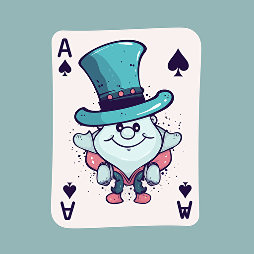 Chowder cartoon, Chowder as a playing card, trading card, minimalist, simple, painting, vector, illustration, vibrant colors