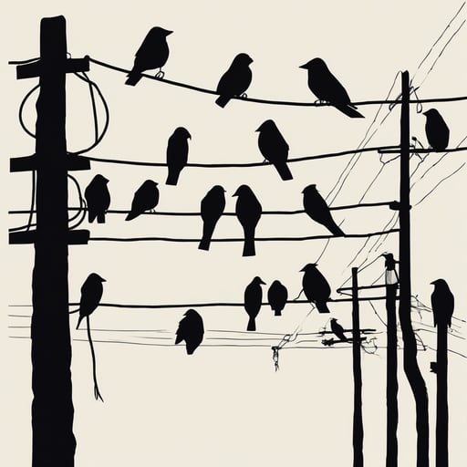 birds on a wire