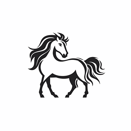 miniature horse line logo, vector,