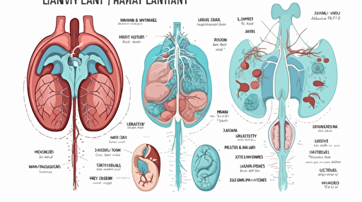 Human internal anatomy in cartoon vector style. brain and kidney, liver and lung, stomach and heart illustration. white background