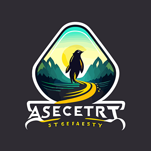 mascot logo of a seeker's journey, logo, simple, vector.
