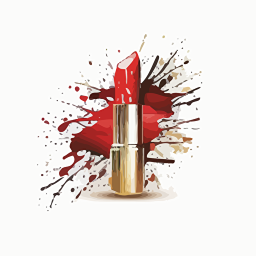 lipstick logo that pops out, vector illustration on a white background