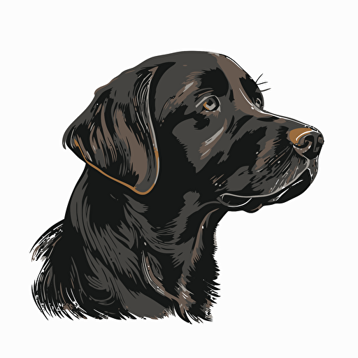 a simple vector logo of a black Labrador retriever