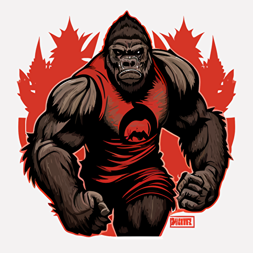 vector art of a gorilla in the style of the Toronto Raptors dinosaur logo