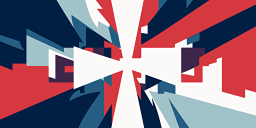 croix de Lorraine, vector, minimal, geometrical, abstract, blue, white, red