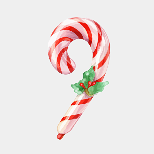 cartoon style candy cane clear white background vector
