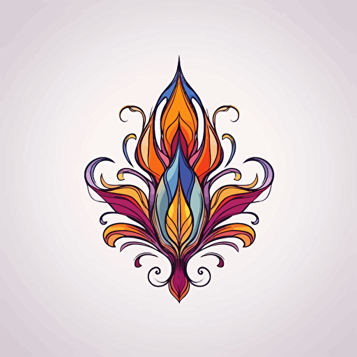 vector logo for spiritual energies flow, stained glass, white background