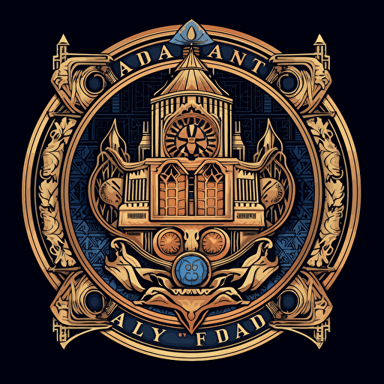 vector logo for the academy of the profession of the future mandala, sadhi, Hogwarts, the future