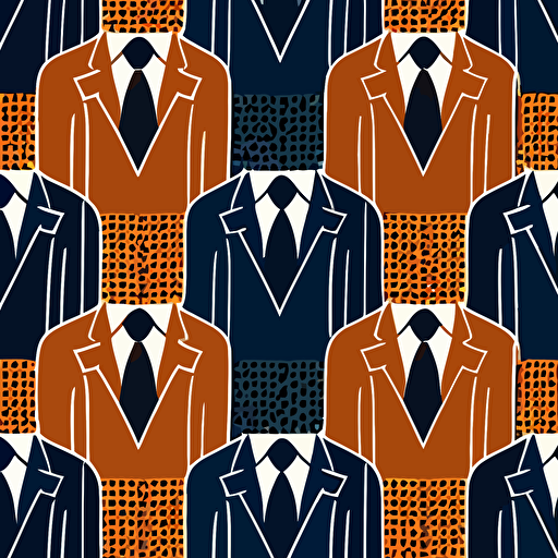 flat vector art, repeating tile of suit and ties