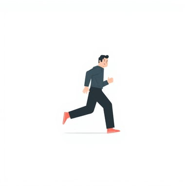 a man running in a 