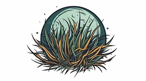 vector art style, ball of yard, in the style of Michael Parks, white background,