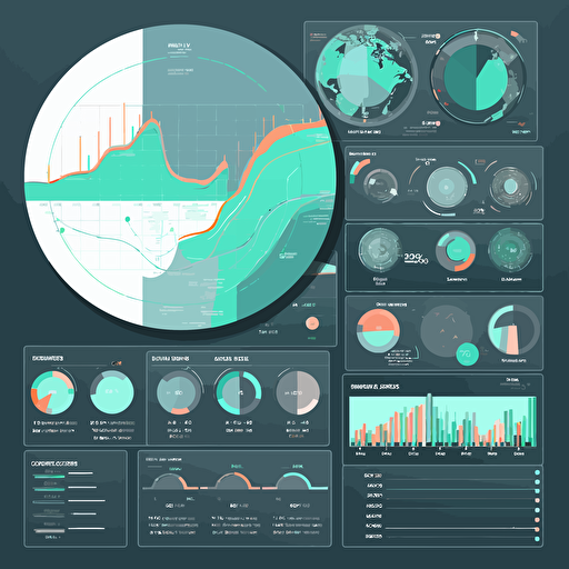 vector drawing illustration of a tableau data dashboard
