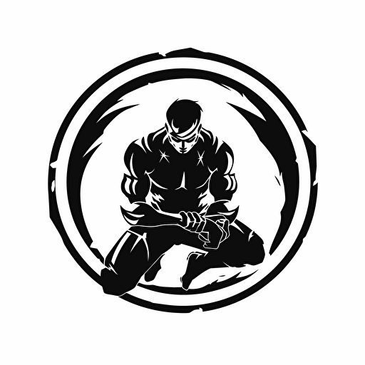 Grappling logo design, vector style, black and white, simple