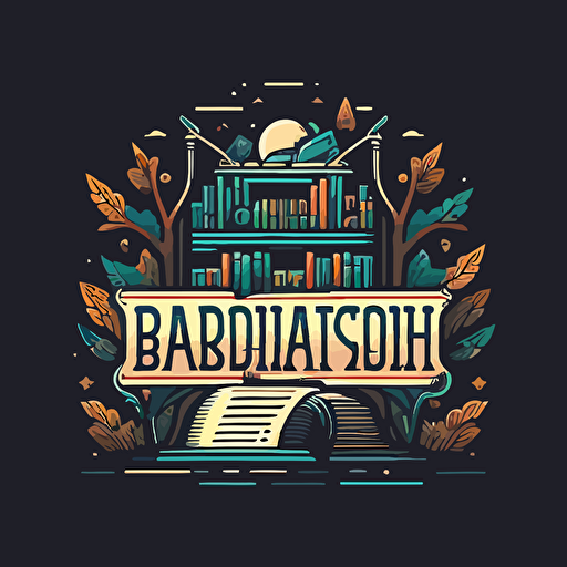 Modern vector logo for a library themed search engine