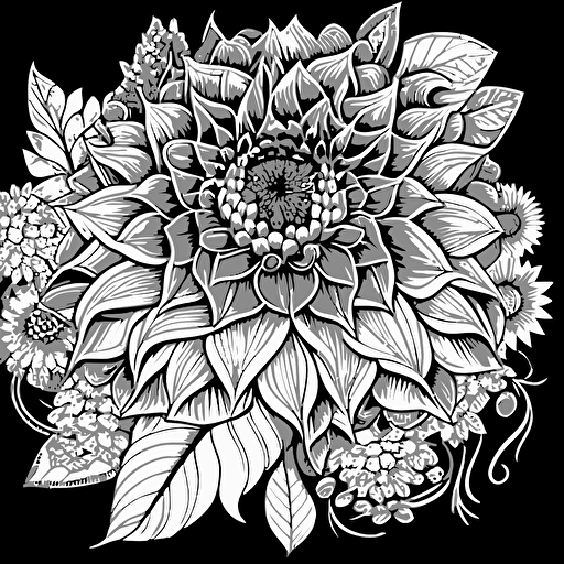 adult coloring page, black and white, lineart zentangle, vector