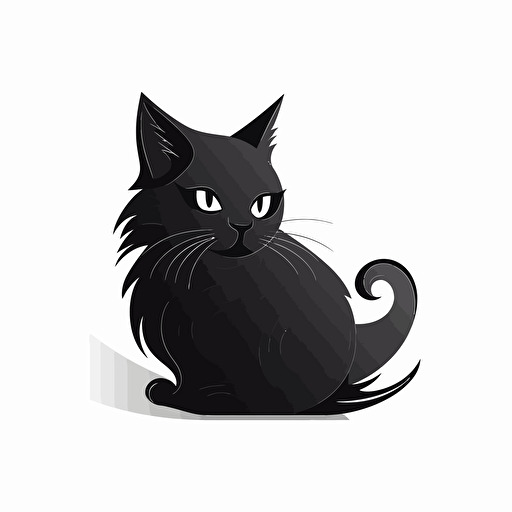 in a black cricle, vector, logo design, white background, cat black, 6144x6144